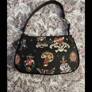 Ed Hardy Multicolor Tattoo Design Shoulder Bag
